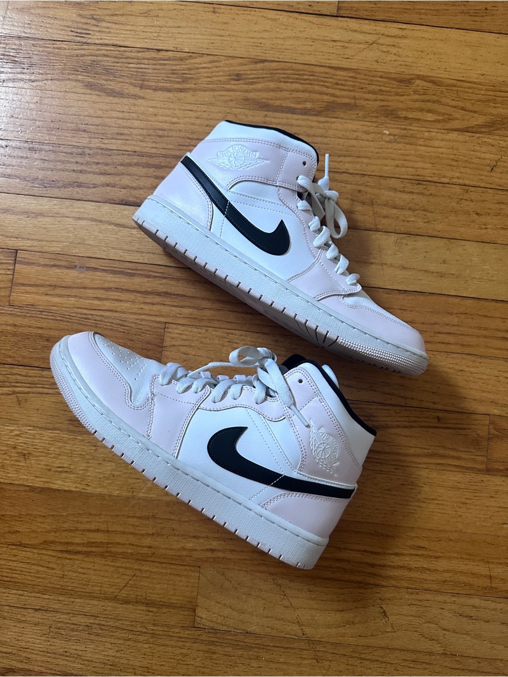 Nike Air Jordan 1 Mid White, Black and Pink